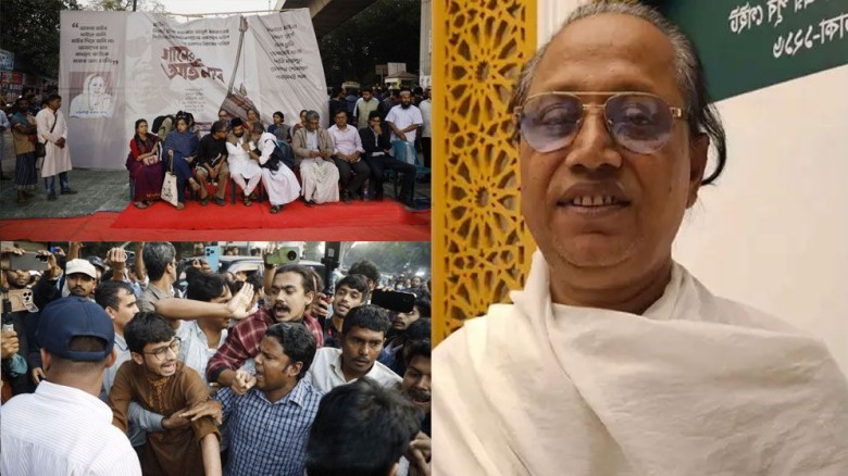 আবুল সরকারের মুক্তির দাবিতে শাহবাগে প্রতিবাদ অনুষ্ঠানে বাধা